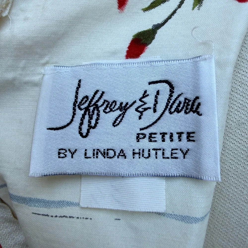 Jeffrey & Darla Petite Linda Hutley Vintage 90s Floral Rayon Midi Dress Size 8
